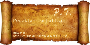 Posztler Tertullia névjegykártya
